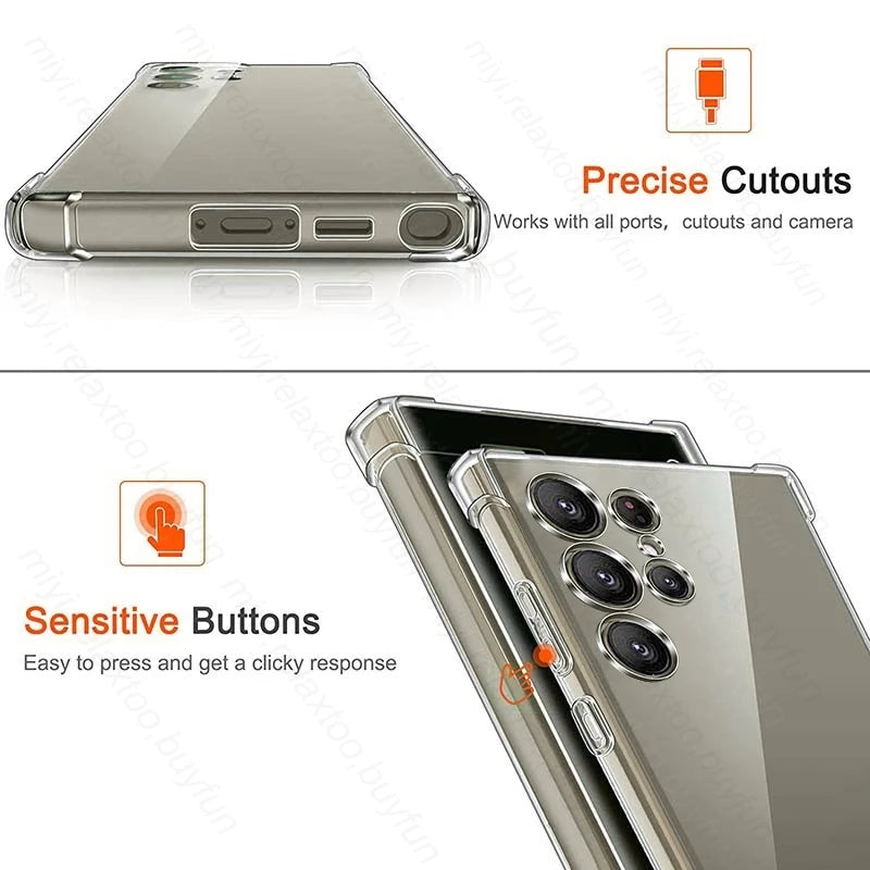 Anti-Yellow Transparent Soft Cover For Samsung S25 S26 Ultra Case Clear Crystal Shockproof Coque Samsang S 25 Edge S25Ultra S25+