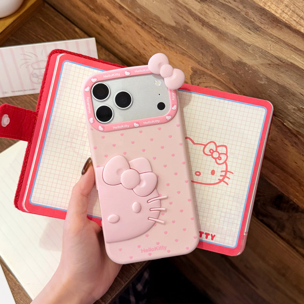 Sweet Soft Silicone Cover 3D Stereo For Hello Kitty For IPhone 13 14 15 16 17 Pro Max Girls Cute Cartoon Protective Phone Shell