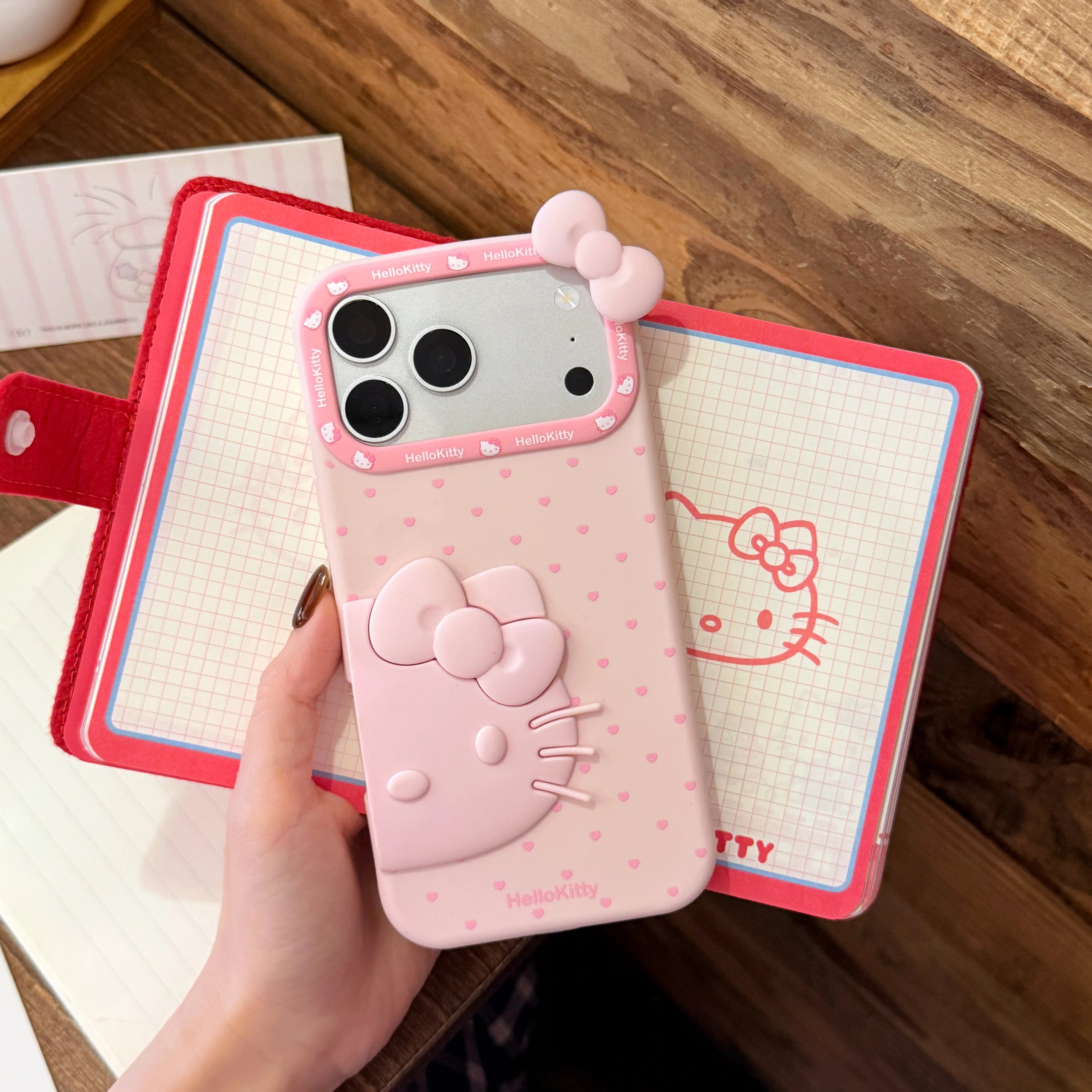 Sweet Soft Silicone Cover 3D Stereo For Hello Kitty For IPhone 13 14 15 16 17 Pro Max Girls Cute Cartoon Protective Phone Shell
