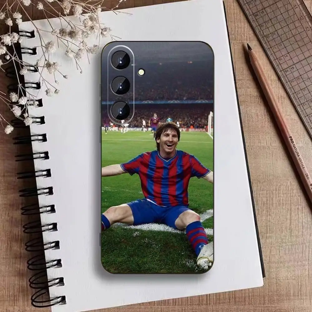 Football Star Messi Phone Case For Samsung Galaxy A73,A21s,A22,A31,A52,A53,A71,A41Soft Black Shell