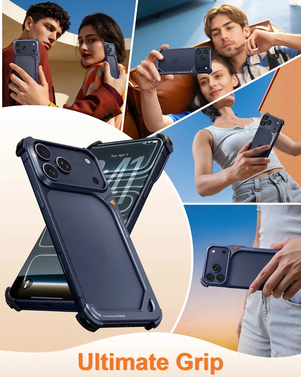 Eary Minimalist Frame Case for iPhone 17 Pro Max Air Aluminum Shells & Lens Holder for Magsafe Wireless Charging Drop Protection