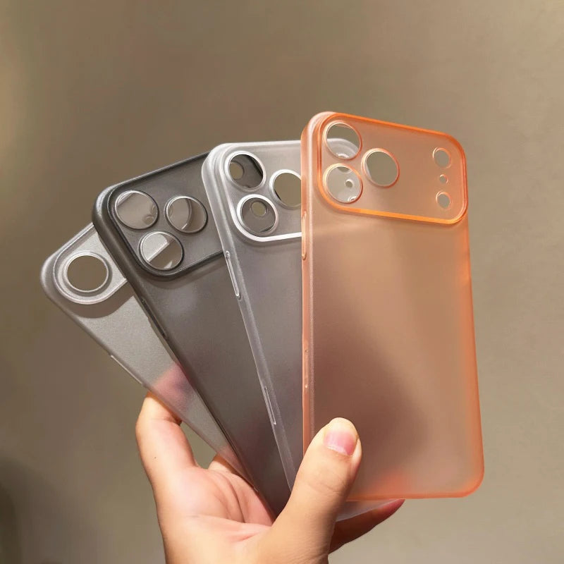 0.3mm Ultra Thin Case For iPhone 17 Pro Max 17Air Matte Transparent Back Cover Shell For iPhone17 Air 17Pro ProMax Slim Orange