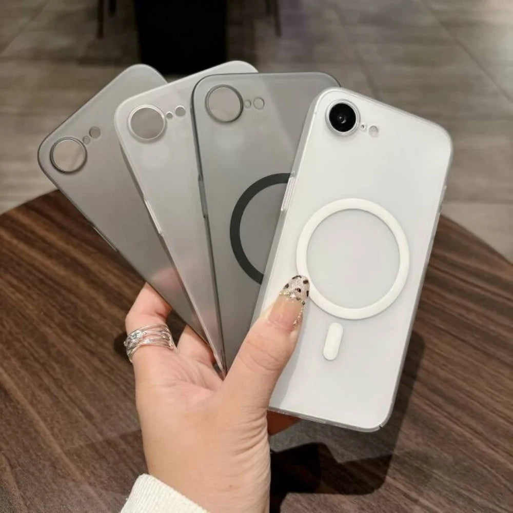 Matte Transparent for Magsafe Magnetic Phone Case for Iphone 17E 17Pro Max 16E 15 14 13 12 11 Wireless Charge Shockproof Cover