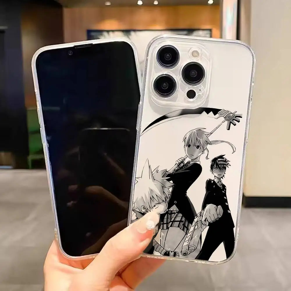 SOUL EATER JP Manga Anime  For iPhone 17 16 15 14 13 12 11 Mini Pro Max Plus Transparent Phone Case