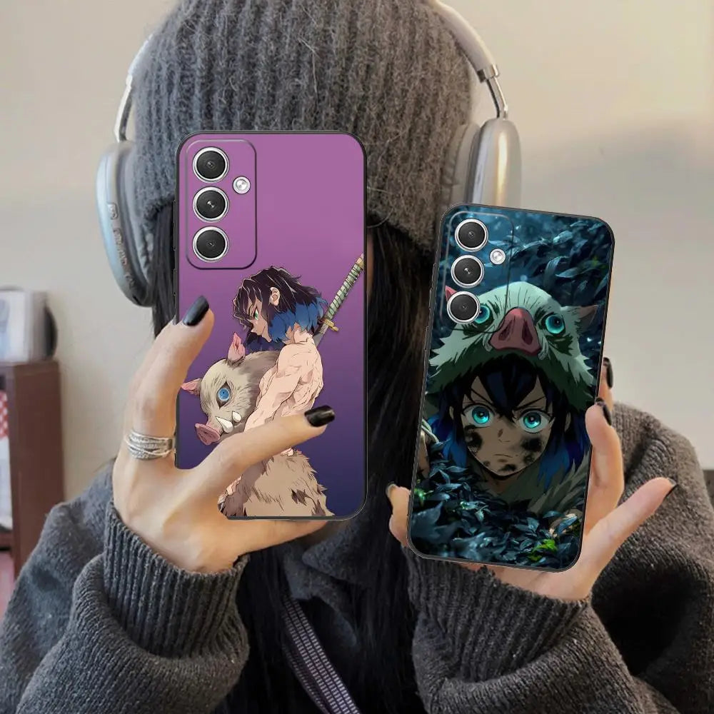 Demon Slayer Inosuke Phone Case for Samsung Galaxy S25 S24 S23 S22 S21 S20 Note20 Plus FE Ultra Colour Protective Pretty Cover