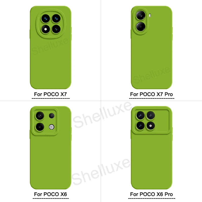 For PocoX7 Pro Case Shelluxe Square Liquid Silicone Soft Cover For Xiaomi POCO X7 X6 Pro Silky Feel Shockproof Phone Cases
