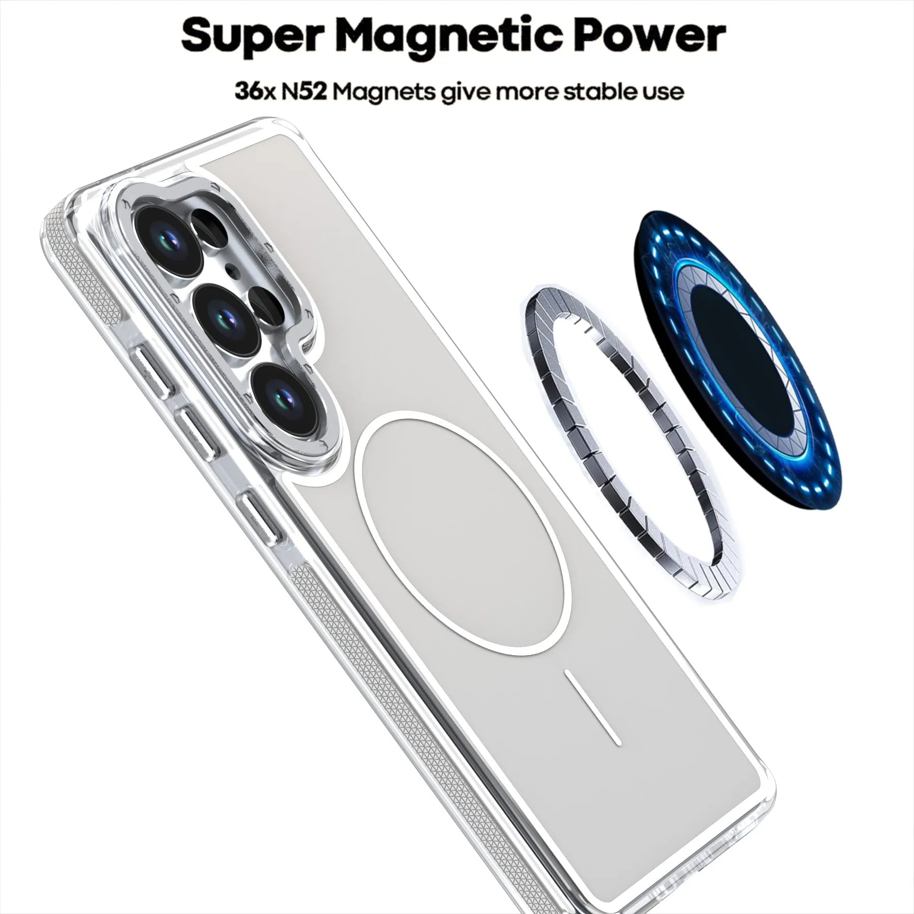 Frosted Frame Magnetic For Magsafe Cases For Samsung Galaxy S26 S25 S24 Ultra Wireless Charging Acrylic Bumper Cell Phone Cover
