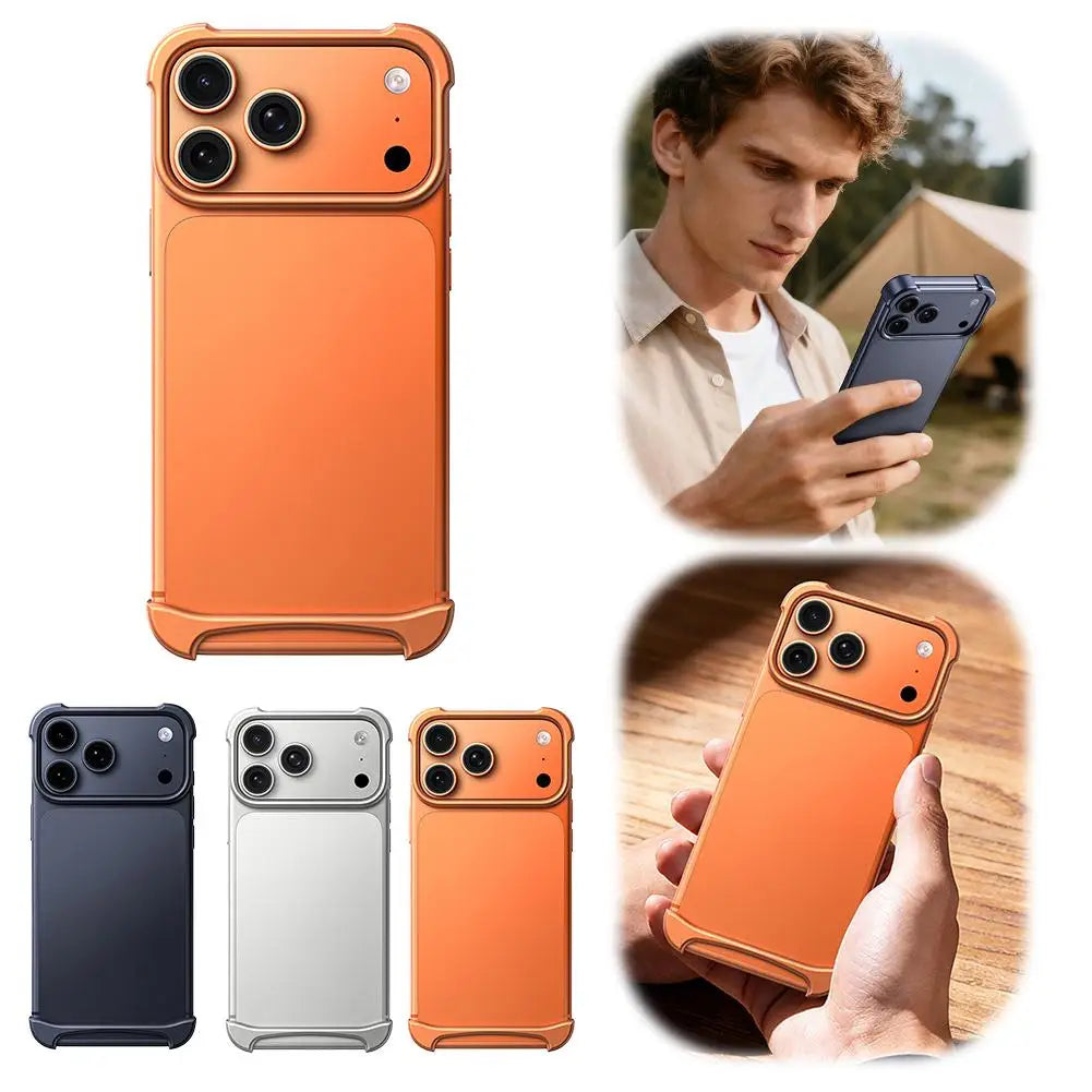 Luxury Aviation Aluminum Metal Case for iPhone 17 pro & pro Max Frameless Minimalist Borderless Bumper Cover