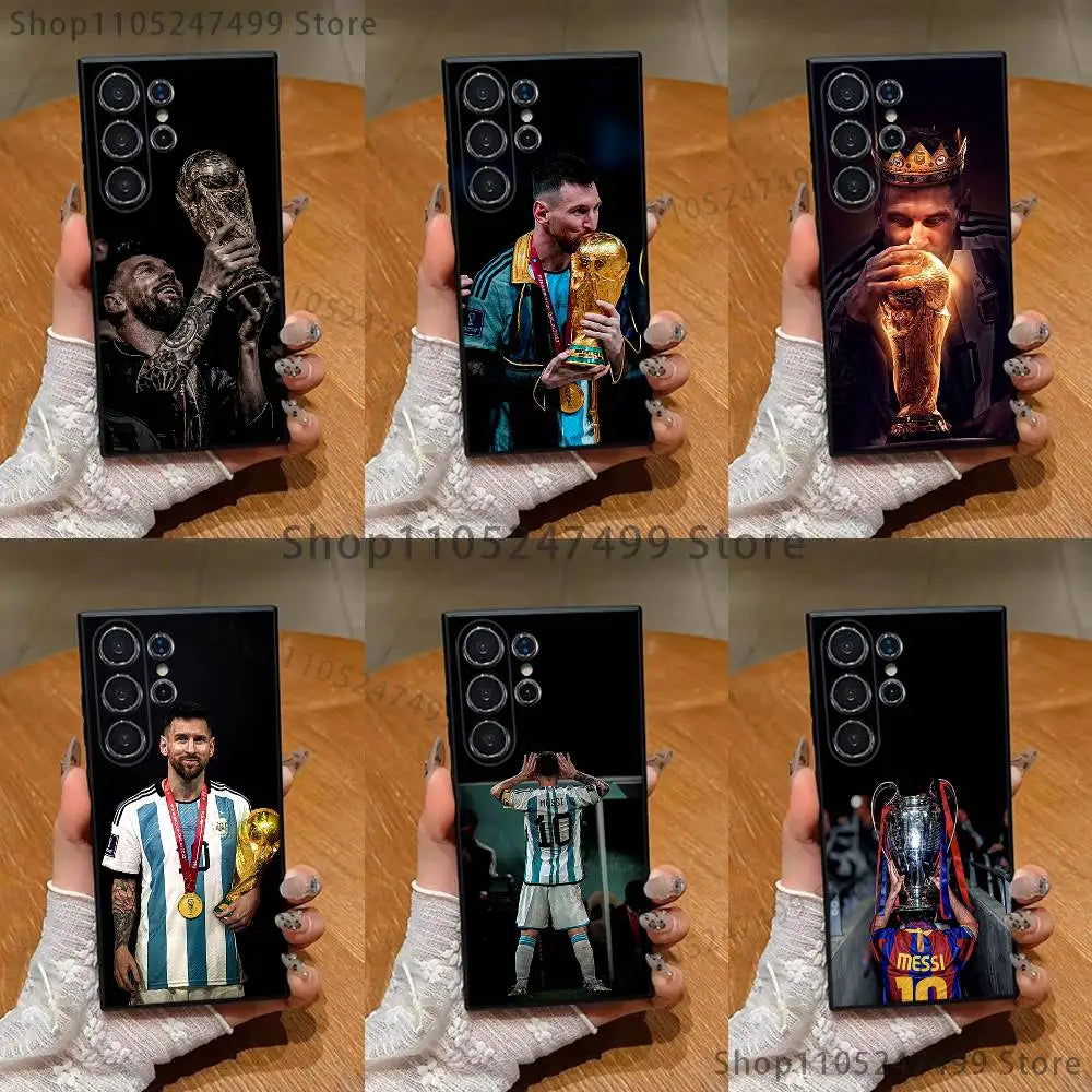 Football star M-MessiS-S  Phone Case For Samsung S25,S24,S21,S22,S23,S30,Ultra,S20,Plus,Fe,Lite,Note,10 Black Soft Shell