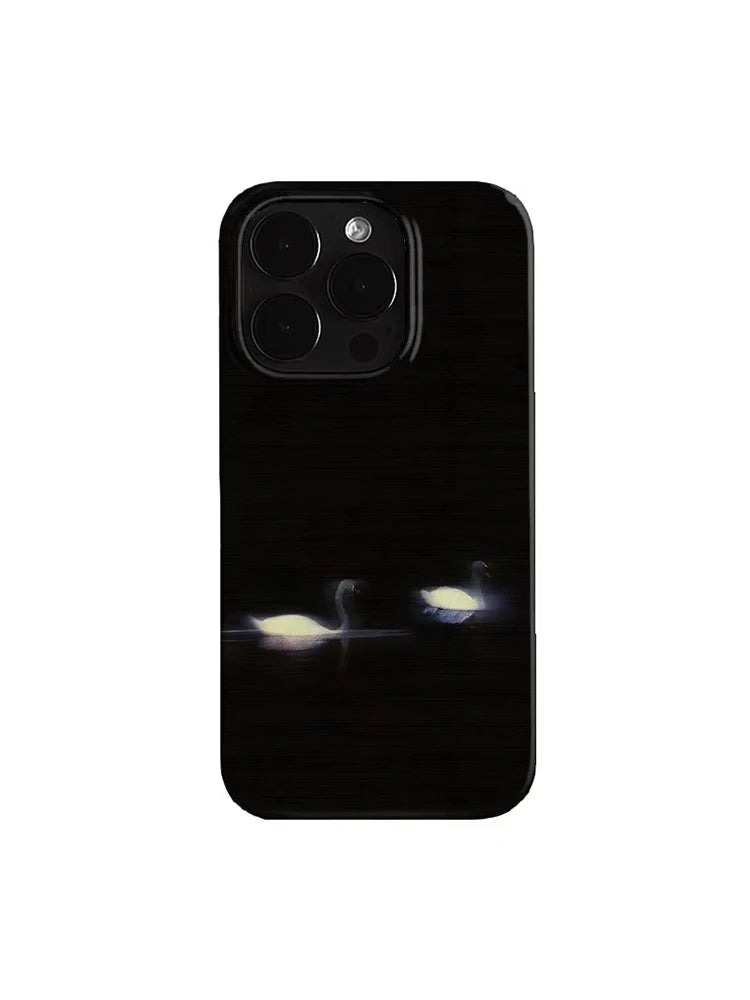 Advanced Luxury Swan Pattern Phone Case For iPhone 17 Air 16 Pro Max 15 14 Plus 13 12 Mini 11 Pro Shockproof Silicone Back Cover
