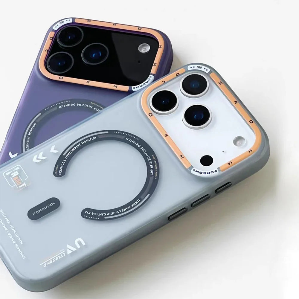 Matte Magnetic Phone Case For iPhone 17 17Pro 17 Pro Max For Magsafe Wireless Charge Frosted Metal Lens Frame Buttons Back Cover