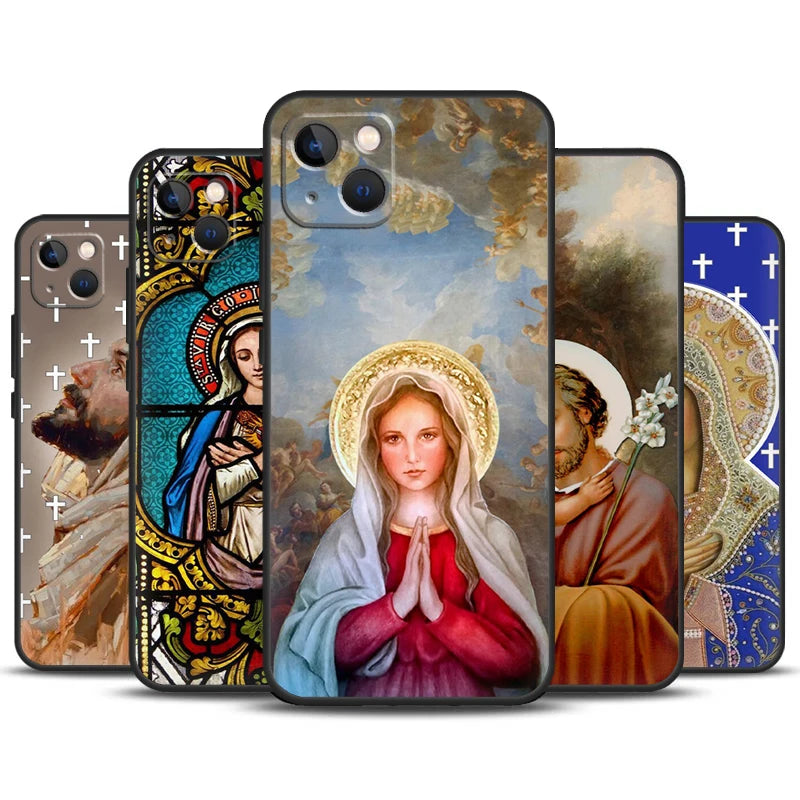 Religious Mary and Jesus Case For iPhone 16 15 14 13 12 11 Pro Max Plus X XS Max XR 7 8 Cover Accessories