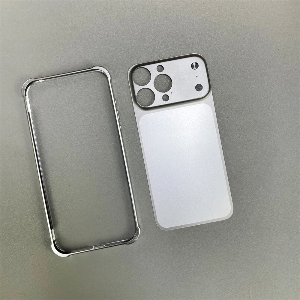 Original Alloy Frame Case For iPhone 16 15 14 13 Pro Max Instantly Transform 17 Pro Max with lens Glass Large Window Fundas Film