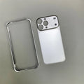 Original Alloy Frame Case For iPhone 16 15 14 13 Pro Max Instantly Transform 17 Pro Max with lens Glass Large Window Fundas Film
