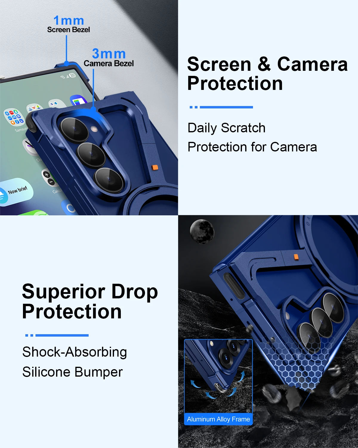 Eary Frame Case for Samsung Galaxy Z Fold 8 7 for Magsafe 360Rotation Magnetic Stand Metal Phone Case Shockproof Protector Cover