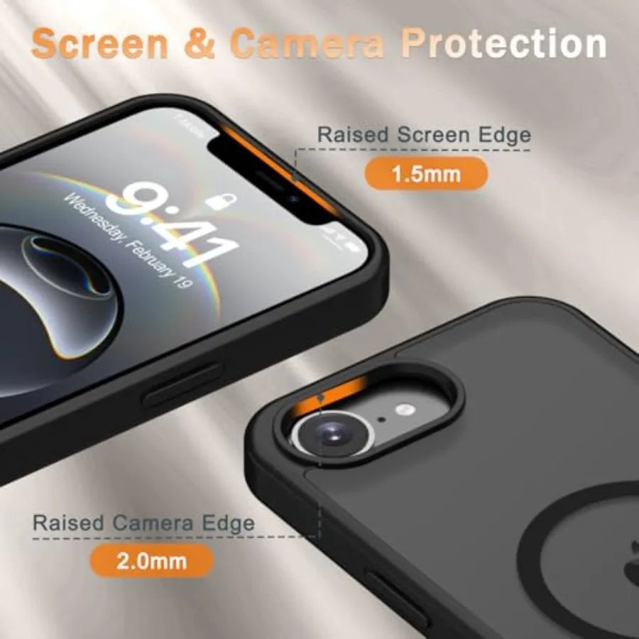 for iPhone 17e Case, iPhone 16e Case, Matte Magnetic Phone Cover [with 1 Screen Protector] [Support for MagSafe] [Shockproof Mi
