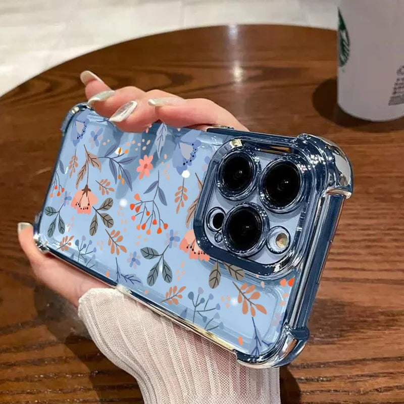 Phone Case For Xiaomi Note 15 14 13 Pro Plus 5G 12 11 4G Redmi 15C 15 14C 12C Small Flower Candy Plating Corner Clear TPU Cover