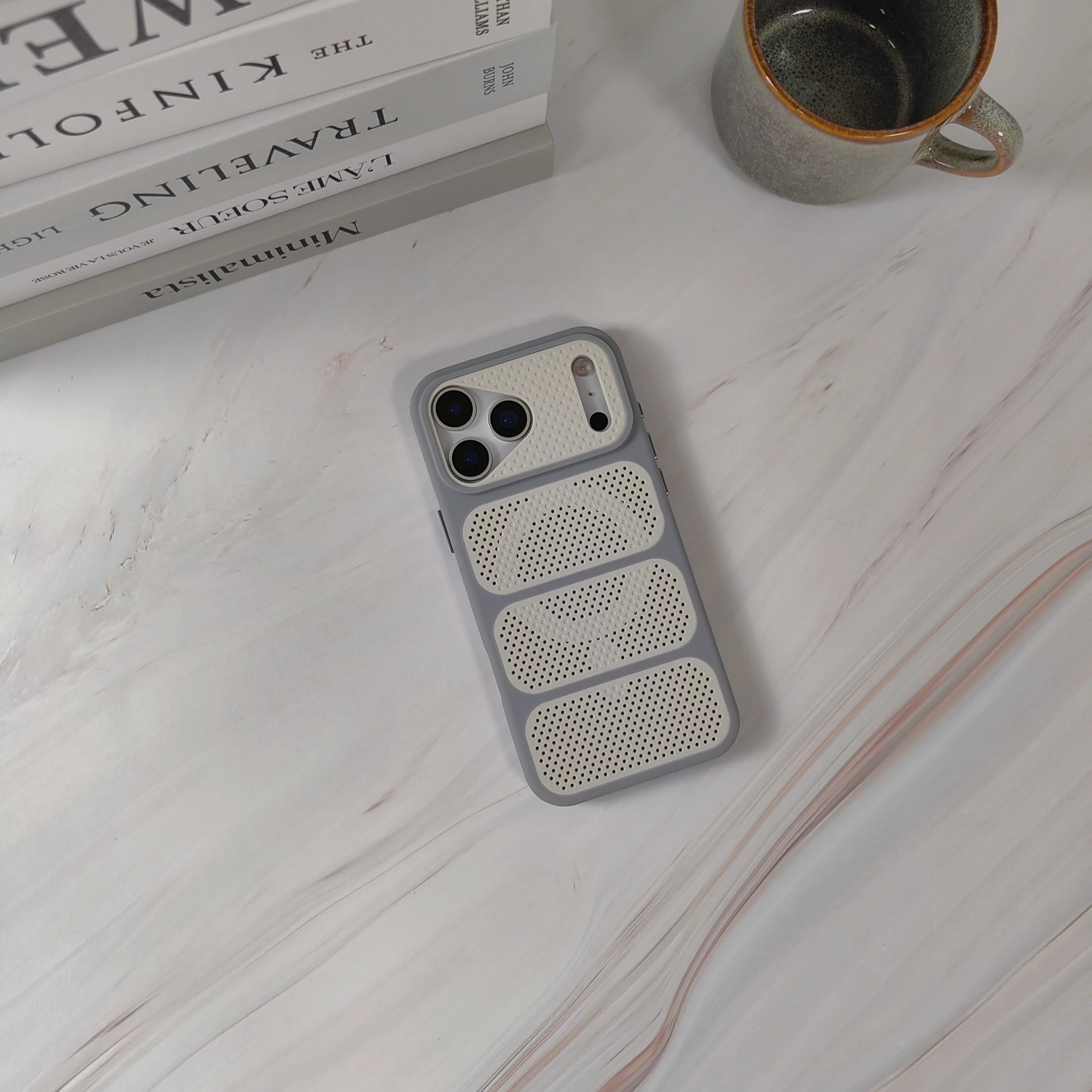 Fashion Heat Dissipation Mesh Matte Magnetic Case for IPhone 17 13 12 Pro Max 15 14 Plus 16E Shockproof Lens Protect Back Cover