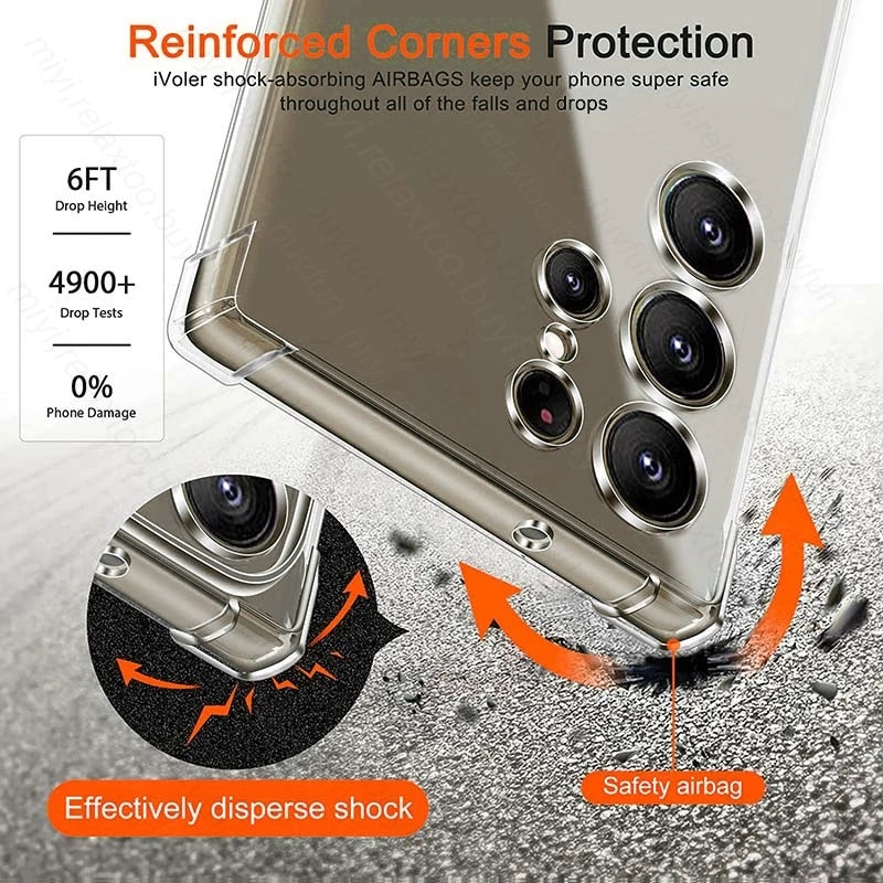 Anti-Yellow Transparent Soft Cover For Samsung S25 S26 Ultra Case Clear Crystal Shockproof Coque Samsang S 25 Edge S25Ultra S25+