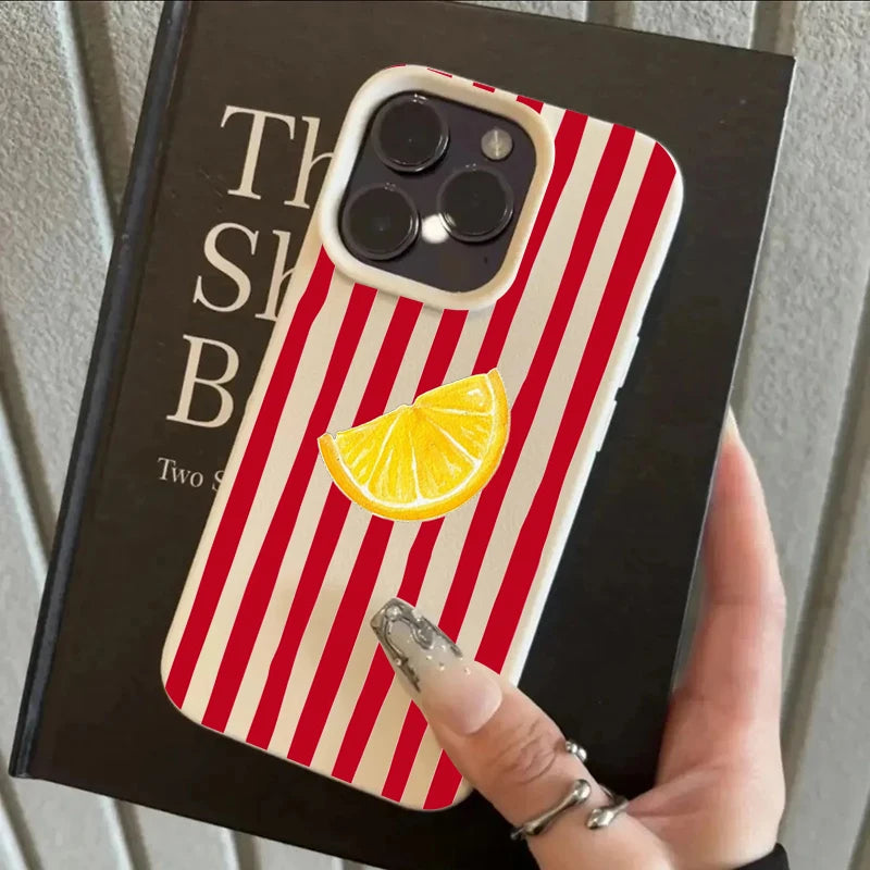 Fashion Lemon Pattern TPU Silicone Phone Case For iPhone 17 Pro 16 15 14 17 13 11 Pro Max 11 13 12 Plus XR Shockproof Soft Cover