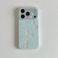 Glittery Mint Shimmering White Pony & Star Print Shockproof Phone Case for iPhone 17 16 15 14 11 12 13 Pro Max Plus Back Cover