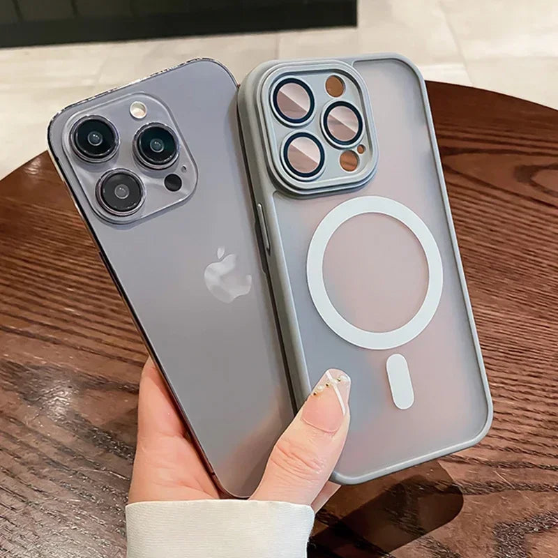 Magnetic Luxury Matte Translucent Case For iPhone 17 16 15 14 13 12 11 Pro Max Plus For Magsafe Wireless Charge Shockproof Cover