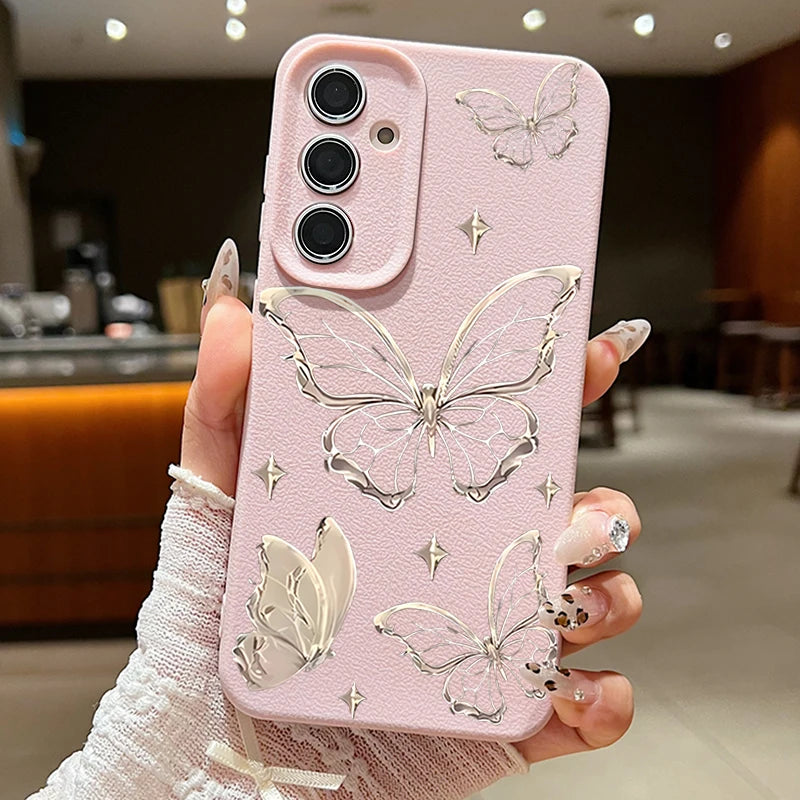 Butterfly Case For Samsung Galaxy S24 S25 Ultra S23 S22 Plus S21 FE S26 A57 A14 A15 A16 A25 A26 A34 A35 A36 A54 A55 A56 5G Capa