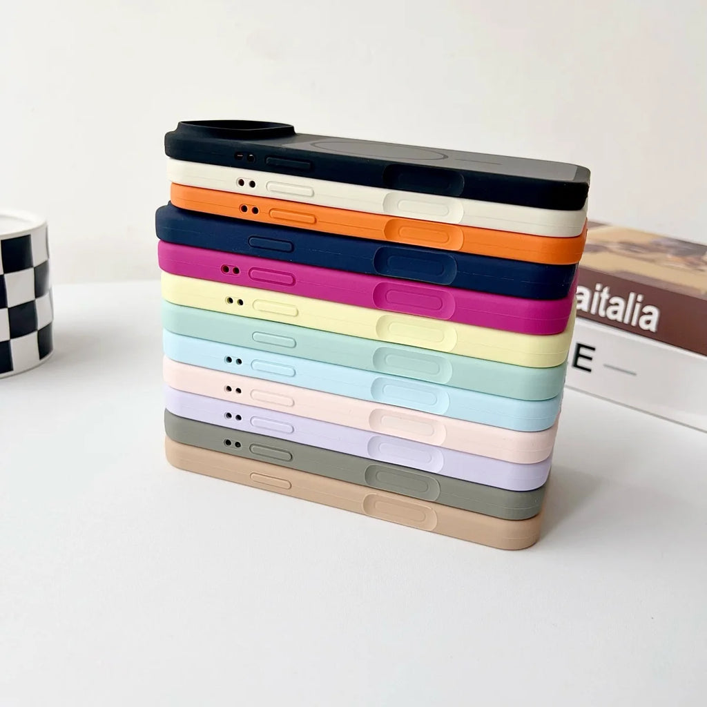 Official Liquid Silicone For Magsafe Double Color Phone Case For iPhone 17 Air 16 15 14 Pro Max Magnetic Wireless Charge Cover