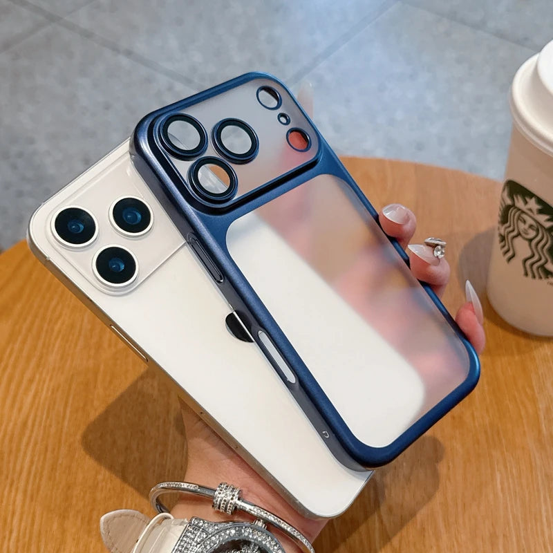 Luxury Soft Matte Phone Case For iPhone 11 12 13 14 15 16 17 Pro Max Plus Air Electroplating Silicone Bumper Back Cases Cover