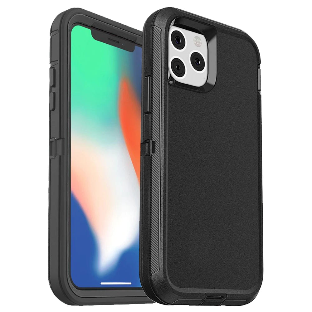 3 in1 For iPhone 15 14 Plus 13 12 11 Pro Max XS Max Shockproof Defend Case Cover+Belt Clip Heavy Duty Case For iPhone 7 8 Plus