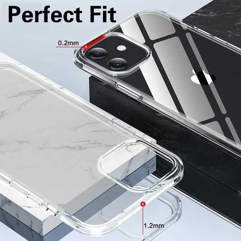 Luxury Ultra Thin Soft TPU Silicone Case for iPhone 17 16 15 11 12 13 mini 14 Pro Max X XR 7 8 Plus Transparent Back Cover Case