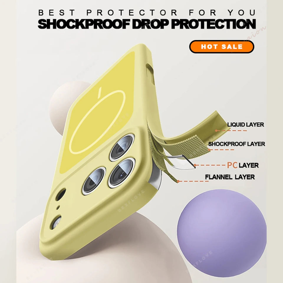 New Official Liquid Silicone Magnetic Phone Case For iPhone 17 Air 14 15 16 Plus 13 17 Pro Max For Magsafe ShockProof Soft Cover