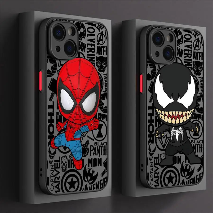 Case for iPhone 7 8 15 Plus 16e 14 12 XS 11 16 Pro Max 13 Mini X Back Phone Cover Marvel Spider-Man Iron Man Cool