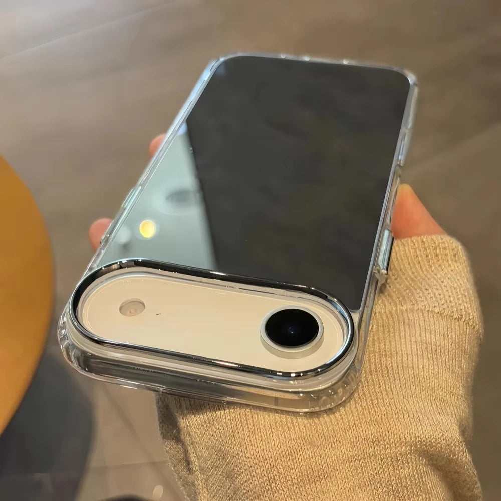 Luxury Electroplated Make Up Mirror Phone Case For iPhone 17 Pro 15 14 16 Plus 13 11 12 Pro Max Air Silver Shockproof Back Cover