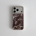 White Flowers Birds Pattern Electroplated Drip Glue Phone Case For iPhone 17 Air 16 ProMax 15 14 Plus 13 12 Pro 11 Back Cover