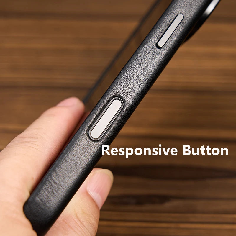 Soft Genuine Leather Case for iPhone 17 Pro Max Quality Business Case for iPhone 17 Pro Magnetic Charging Phone Back Cover