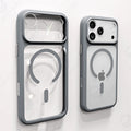 Magnetic Business Simplicity Shockproof Orange Bumper Camera Button Case For iPhone 17 16 15 14 Pro Max Clear Cover For Magsafe