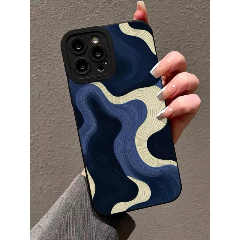 Abstract Painted Pattern Phone Case For iPhone 17 16 Pro Max 15 14 Plus 11 12 Mini 13 Pro Max X XR XS Max 17 Air Soft Cover