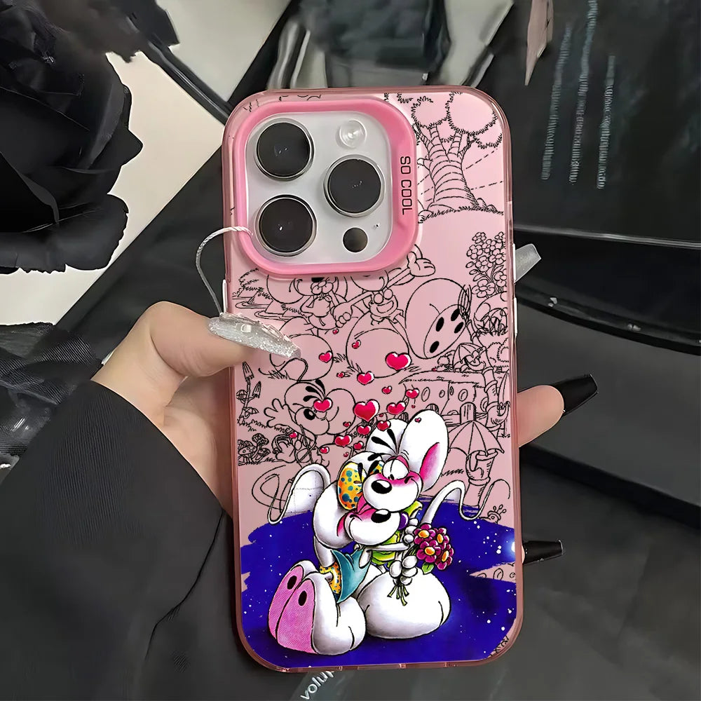 Pink Diddl Mouse Phone Case For iPhone 17 16e 16 15 14 13 12 11 mini Pro Max X XR XSMAX 8 7 Air Plus Anti Fall Matte Back Cover