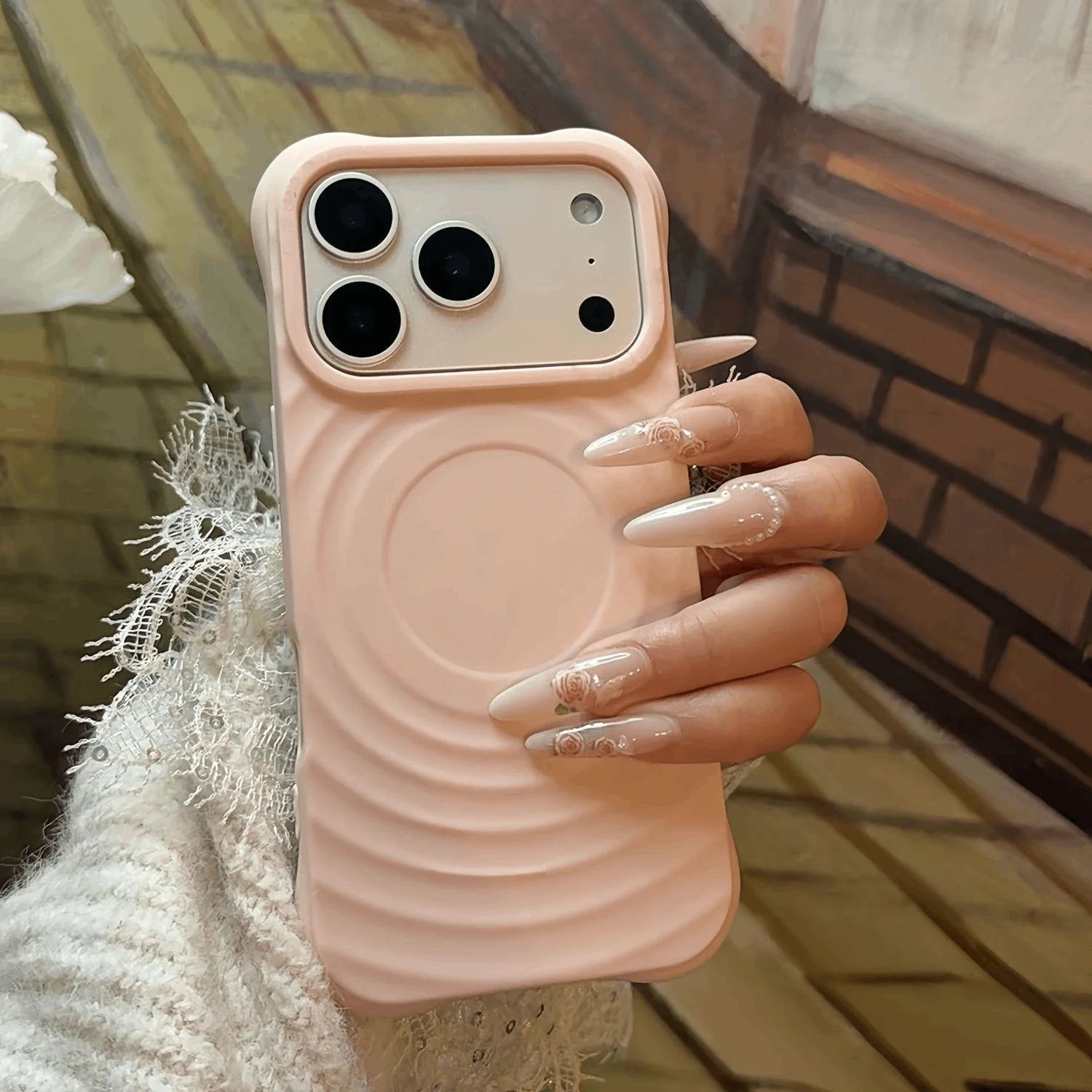Wave Ripple Pattern Silicone Matte Phone Case For iPhone 17 Air 16 15 14 13 12 11 Pro Max Plus Plain Anti-driop Shockproof Cover