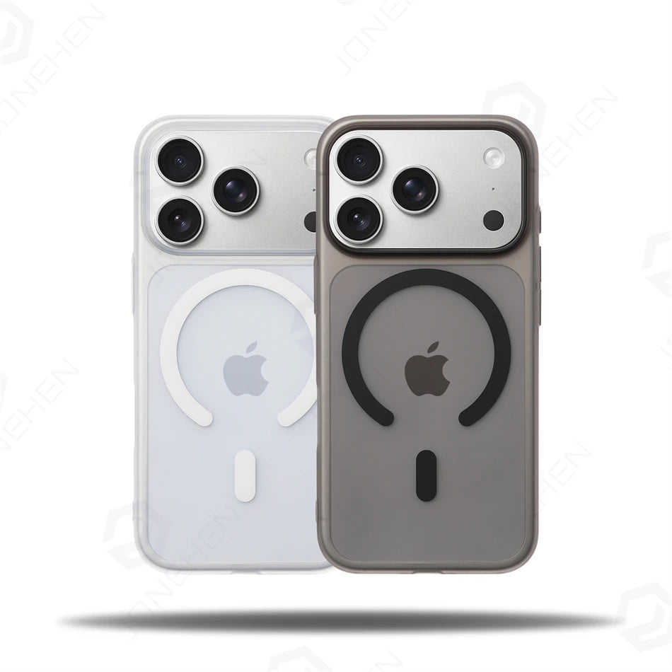 Magnetic Sand Blasting Frosted Case For iPhone 17Air 17 16 15 14 13 Pro Max Orange Matte Clear Simple Thin PC Cover For Magsasfe