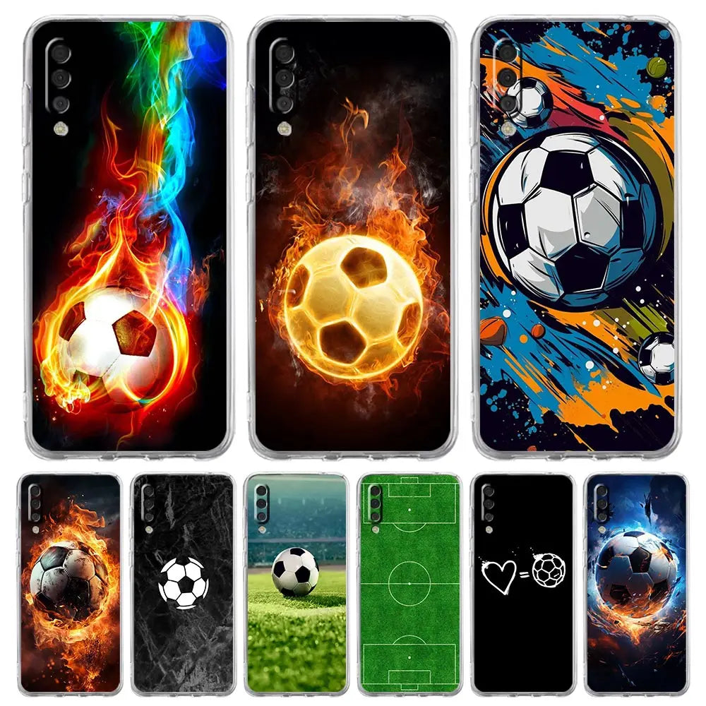 Case For Samsung A54 A52 A50 A70 A30 A40 A20S A20E A02S A12 A14 A16 A22 A24 A42 A34 A32 5G A04s A06 Football Passion Soccer Ball