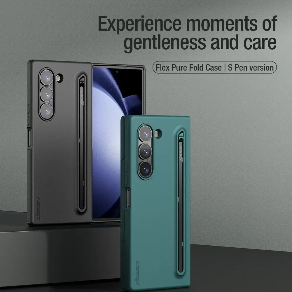 For Samsung Galaxy Z Fold 6 5G Case NILLKIN Flex Pure Fold Case (S Pen version) Liquid Silicone skin-friendly Back Cover Fashion