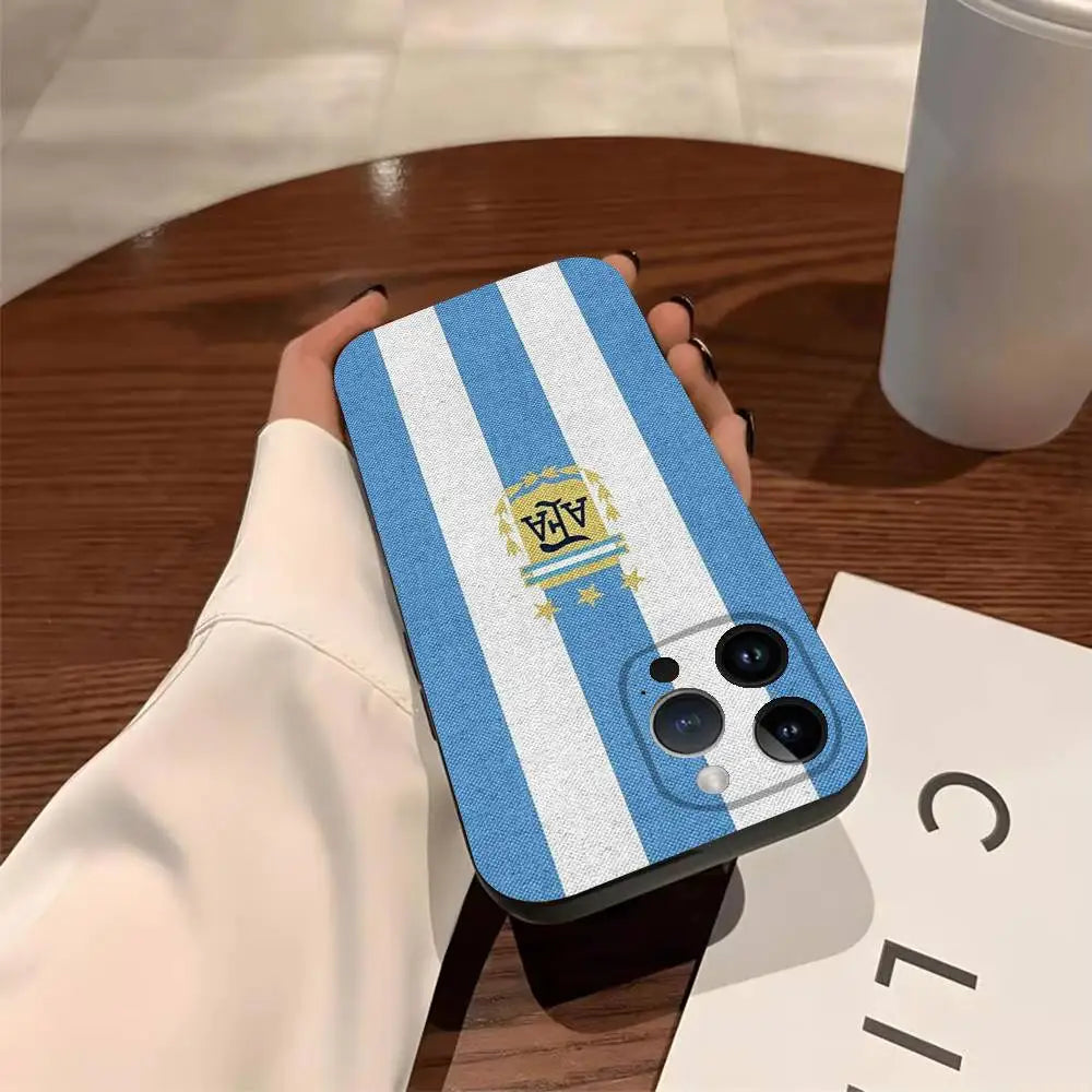 2026 WC ARG A-Argentina Phone Case For iPhone 17,16,15,14,13,12,11,Pro,Max,Plus Shockproof Cover