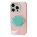 Korean Style Simple Solid Colors With Phone Holder Stand Case For iPhone 17 16 15 14 13 12 Pro Max Shockproof Protective Cover﻿