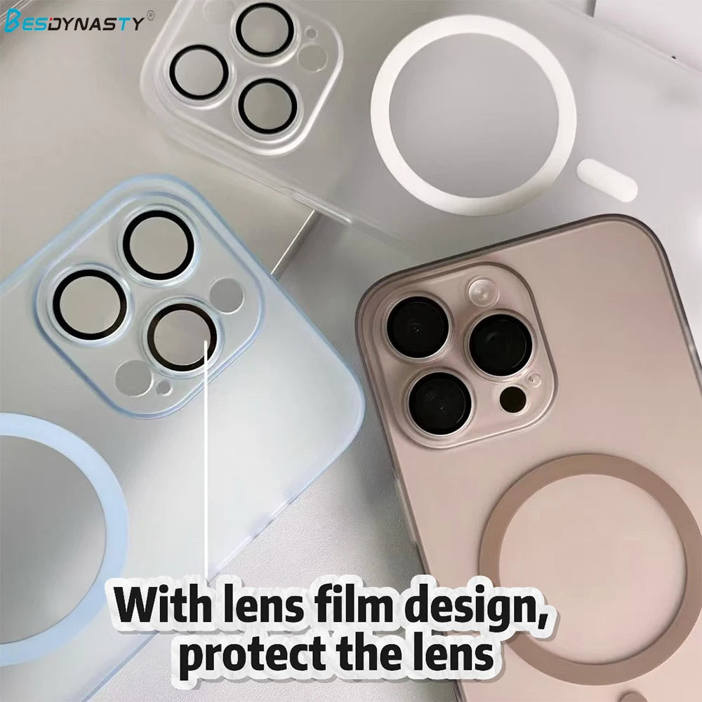 Matte Ultra-Thin for Magsafe Magnetic Case For iPhone 17 16 15 14 13 12 Pro Max Full PC Hard Translucent Wireless Charge Cover