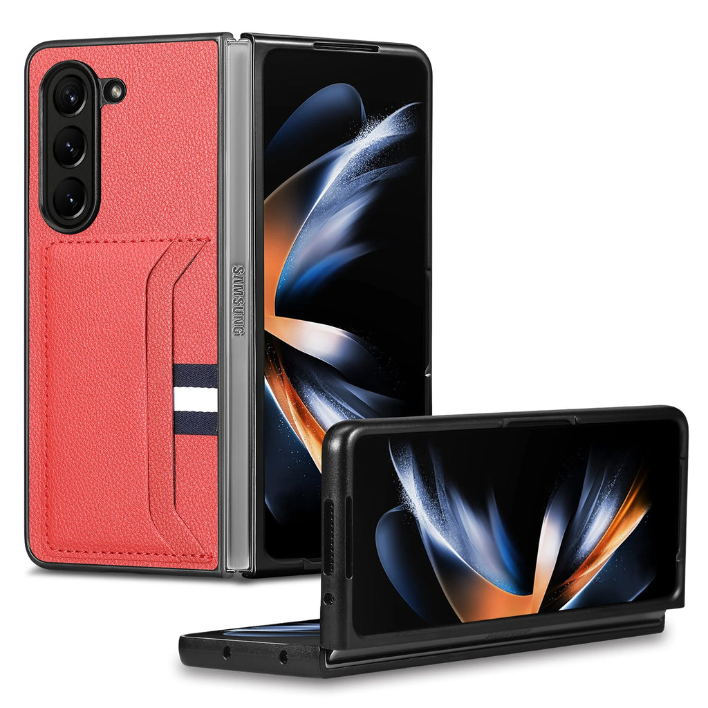 Card Holder Case for Samsung Galaxy Z Fold 7 6 5 fold7 fold6 Fold3 Fold2 Fold5 Fold4 Fold 3 2 4 Leather Mobile Phone Bag Cases