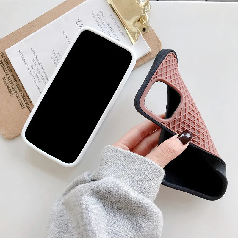 Original Waffle Shoe Phone Case For iPhone 17 16 15 14 13 12 11 Pro Max Soft Silicone Case for iPhone XR XS 7 8 Plus Back Cover