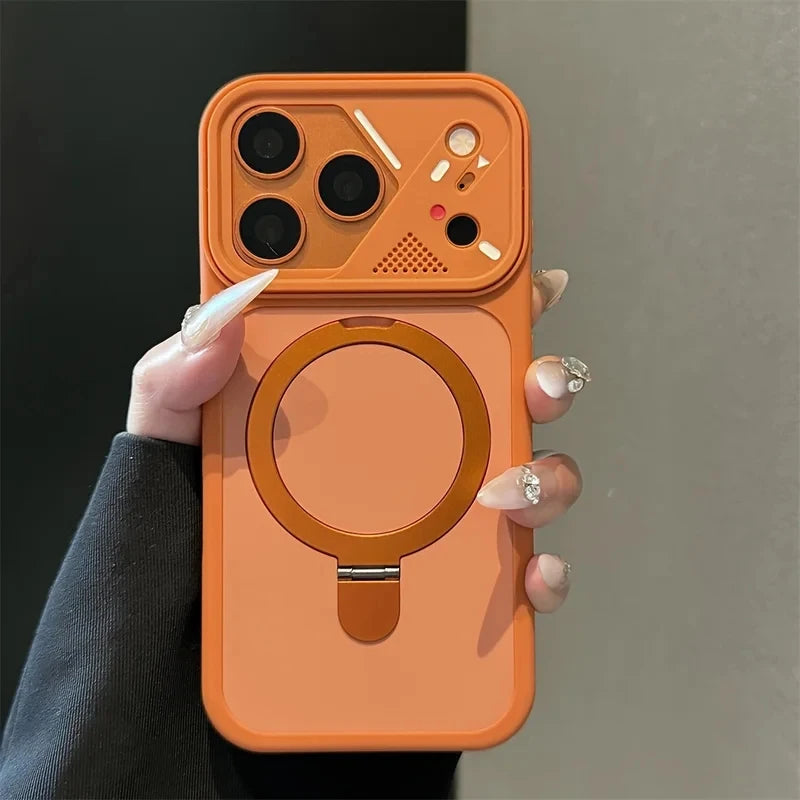 Armor Metal Ring Bracket For Magsafe Magnetic Phone Case For iPhone 17 Air 16 15 14 Plus 13 12 11 17 Pro Max Matte Bumper Cover