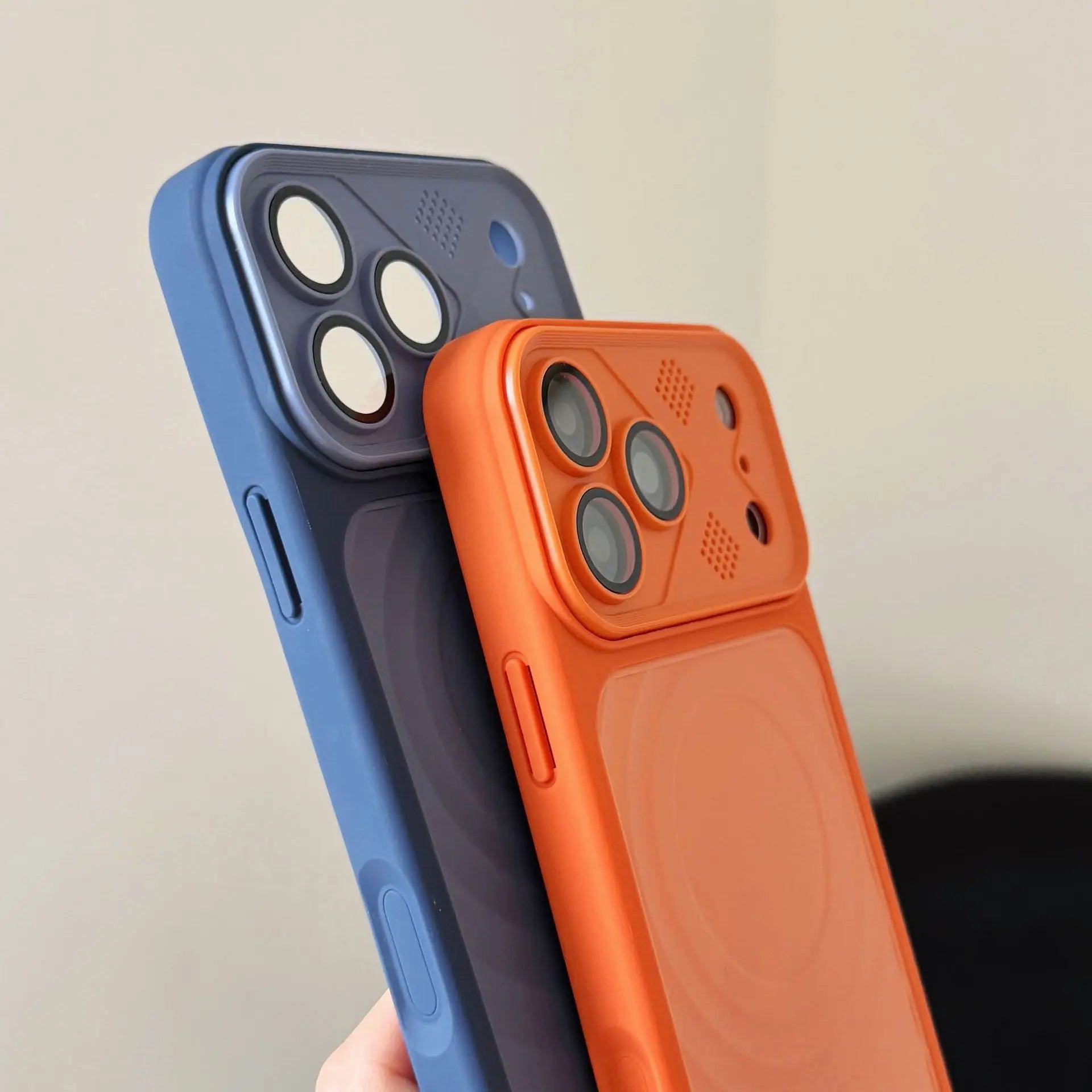 Magnetic Wavy Texture Phone Case for iPhone 17 Pro Max Large Camera Window for 16 15 Pro Heat Dissipation Protective Cover